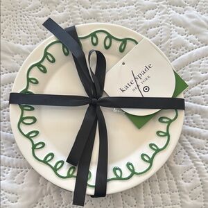 Kate Spade dessert plates cream and white